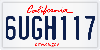 CA license plate 6UGH117