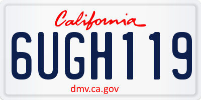 CA license plate 6UGH119