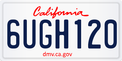 CA license plate 6UGH120