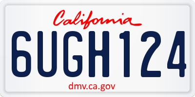 CA license plate 6UGH124