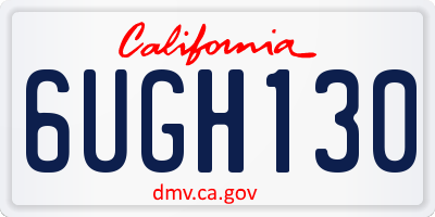 CA license plate 6UGH130