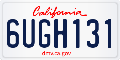 CA license plate 6UGH131