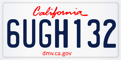 CA license plate 6UGH132
