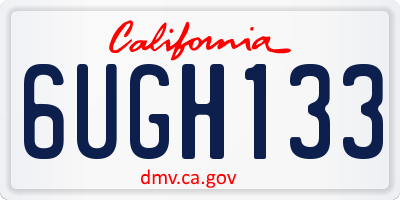 CA license plate 6UGH133