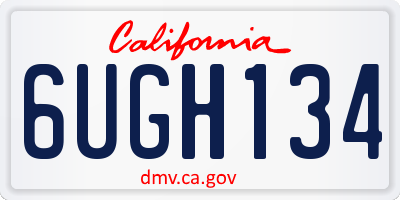 CA license plate 6UGH134