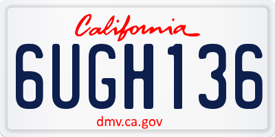 CA license plate 6UGH136