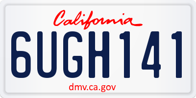 CA license plate 6UGH141