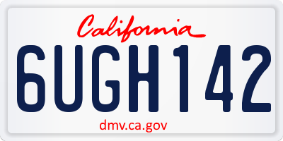 CA license plate 6UGH142