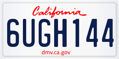 CA license plate 6UGH144