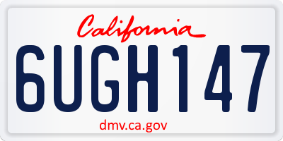 CA license plate 6UGH147