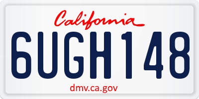 CA license plate 6UGH148