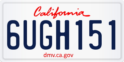 CA license plate 6UGH151