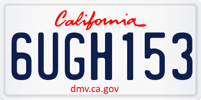 CA license plate 6UGH153