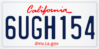 CA license plate 6UGH154