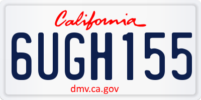 CA license plate 6UGH155