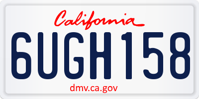 CA license plate 6UGH158