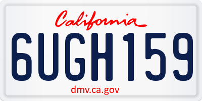 CA license plate 6UGH159
