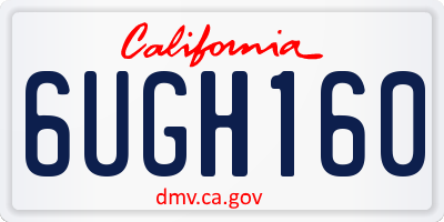 CA license plate 6UGH160