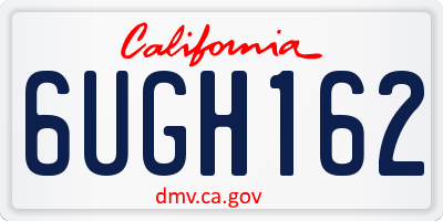 CA license plate 6UGH162
