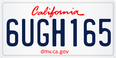 CA license plate 6UGH165