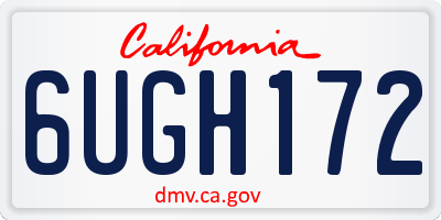 CA license plate 6UGH172