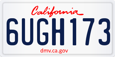 CA license plate 6UGH173