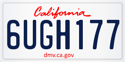 CA license plate 6UGH177