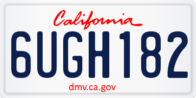 CA license plate 6UGH182