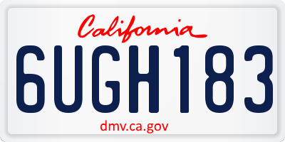 CA license plate 6UGH183