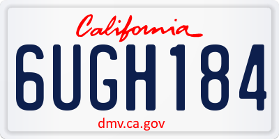 CA license plate 6UGH184