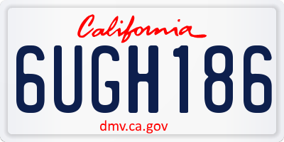CA license plate 6UGH186