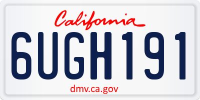 CA license plate 6UGH191