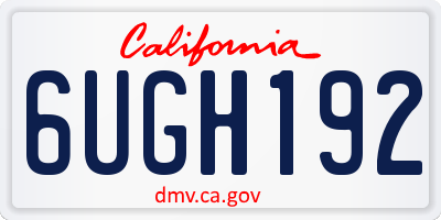 CA license plate 6UGH192