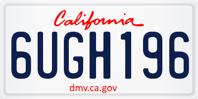 CA license plate 6UGH196