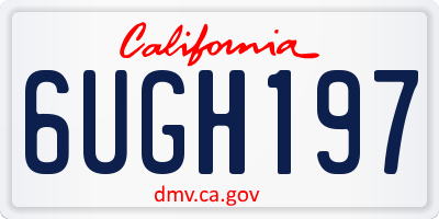 CA license plate 6UGH197