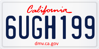 CA license plate 6UGH199