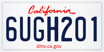 CA license plate 6UGH201