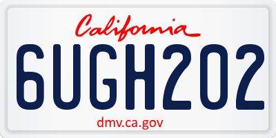 CA license plate 6UGH202