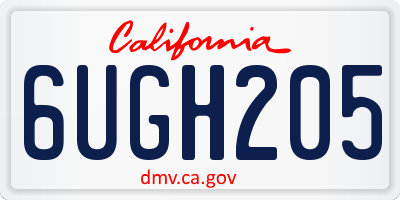 CA license plate 6UGH205