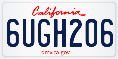 CA license plate 6UGH206