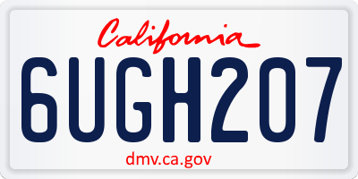 CA license plate 6UGH207