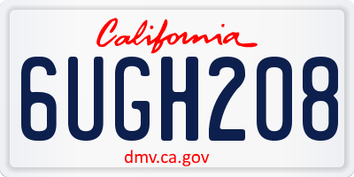 CA license plate 6UGH208