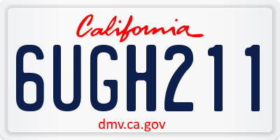 CA license plate 6UGH211