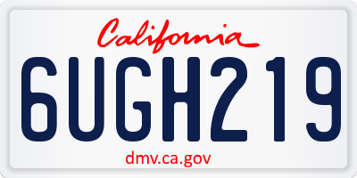 CA license plate 6UGH219