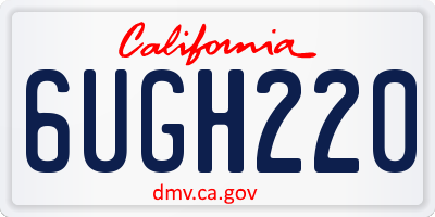 CA license plate 6UGH220