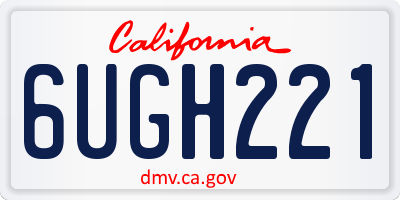 CA license plate 6UGH221