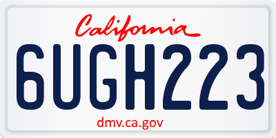 CA license plate 6UGH223
