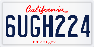 CA license plate 6UGH224