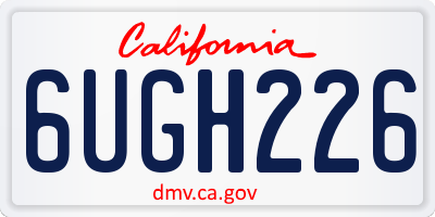 CA license plate 6UGH226