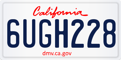 CA license plate 6UGH228
